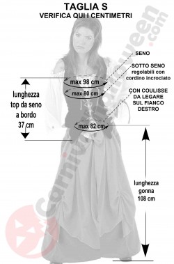 Misure costume locandiera medievale taglia S
