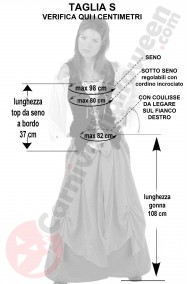 Misure costume locandiera medievale taglia S