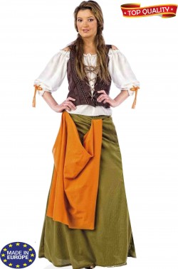 Costume donna medievale locandiera o piratessa zingara