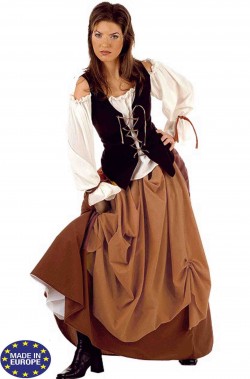 Costume donna locandiera medievale piratessa gitana