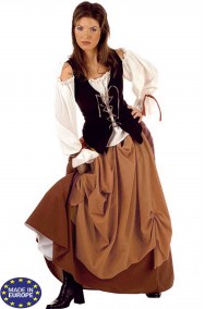 Costume donna locandiera medievale piratessa gitana