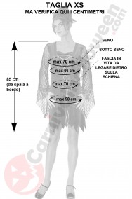Misure costume medievale da donna corto taglia XS