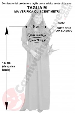 Misure costume dama medievale donna adulta o giulietta