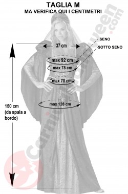 Misure costume dama rinascimentale giulietta taglia M