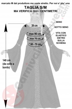 Misure costume medievale dama taglia SM