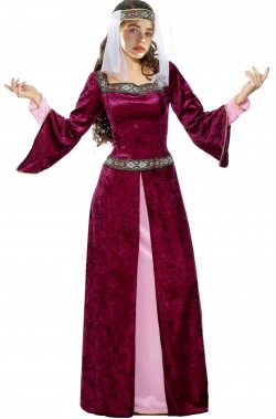 Vestito medievale da dama di Robin Hood