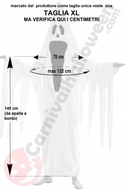 Misure costume Halloween uomo taglia grande fantasma