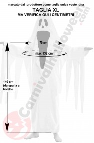 Misure costume Halloween uomo taglia grande fantasma