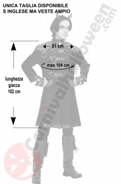 Misure costume Halloween da Diavolo Guerriero degli Inferni