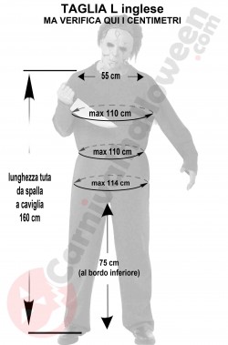 Misure costume di Michael Myers taglia L per Halloween