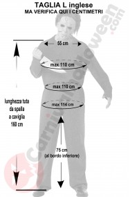 Misure costume di Michael Myers taglia L per Halloween
