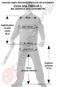 Misure costume di Jason Halloween adulto taglia L