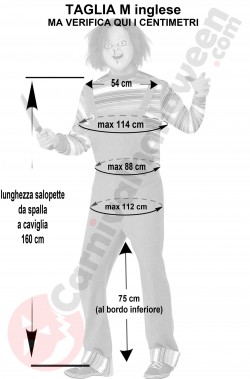 Misure costume halloween di Chucky la bambola assassina