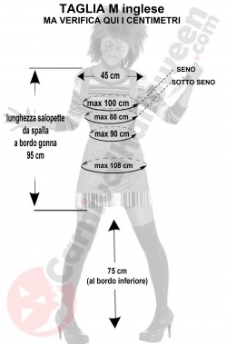 Misure del costume di Chucky la bambola assassina donna taglia M