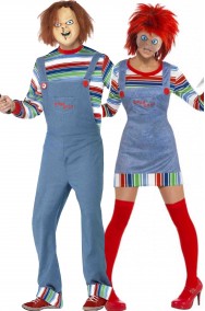 Coppia di costumi halloween bambole assassine chucky