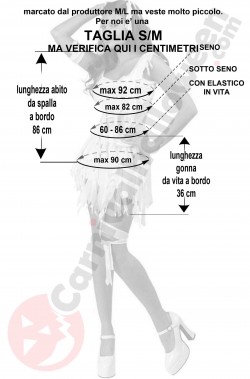 Misure costume halloween donna mummia taglia SM