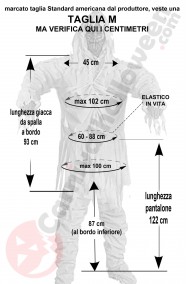 Misure del costume Halloween da Mummia adulto uomo taglia M