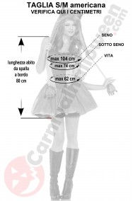 Misure costume da lupo grigio donna taglia SM