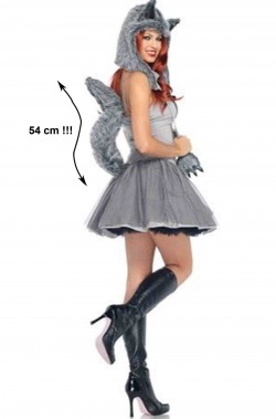 Vestito di carnevale da lupo grigio donna