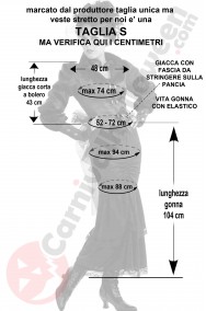 Misure del costume dama 800 donna vittoriana steampunk taglia S
