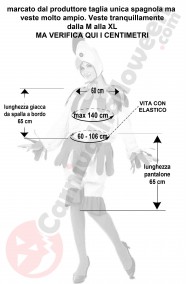 Misure costume di carnevale da gallina taglia M L e XL