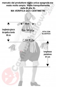 Misure costume di carnevale da gallo taglia M L e XL