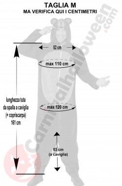Misure Costume da scimmia taglia M