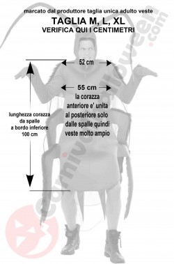 Misure costume da scarafaggio uomo