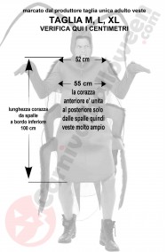 Misure costume da scarafaggio uomo