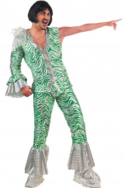 Costume uomo anni 70 disco tiger verde