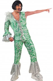 Costume uomo anni 70 disco tiger verde