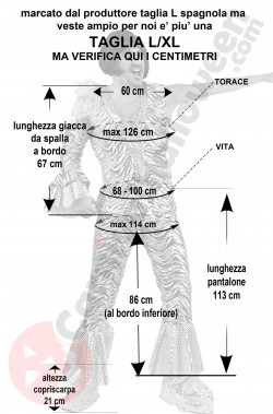 Misure Costume uomo anni 70 disco tiger verde taglia L XL
