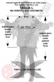 Misure costume da pappagallo adulto taglia M L XL