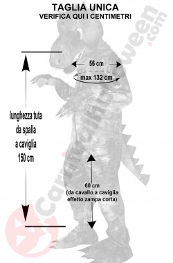 Misure del costume da dinosauro adulto taglia grande