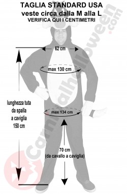 Misure del costume di Gatto Silvestro taglia M L