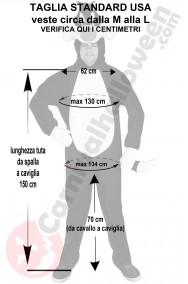 Misure del costume di Gatto Silvestro taglia M L