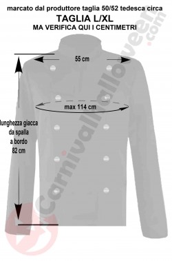 Misure giubba 800 taglia L/XL