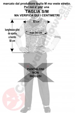 Misure costume cowboy da baro del west taglia S/M