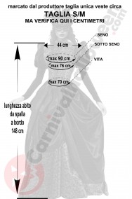 Misure costume da vampira vittoriana di gran classe lungo