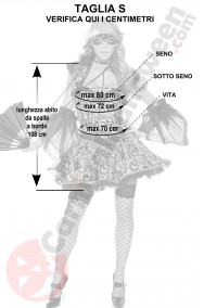 Misure del costume dama del 700 barocco