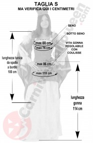 Misure costume regina medievale taglia S