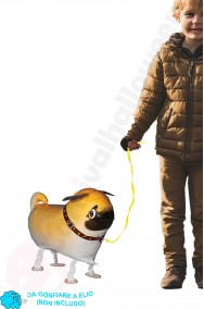 Cagnolino carlino gonfiabile che cammina