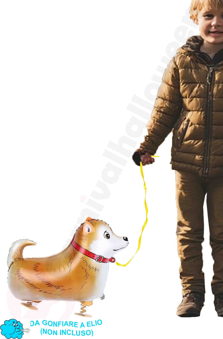 Palloncino gonfiabile cane volpino che cammina Palloncino gonfiabile cane volpino che cammina
