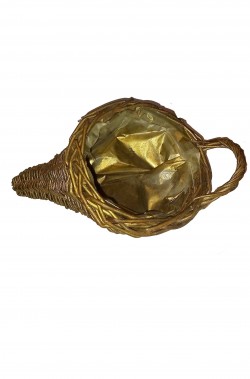 Cestino di vimini a cornucopia oro