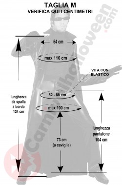 Misure del costume di Neo di Matrix
