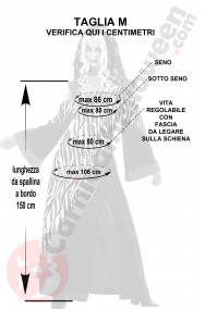 Misure costume donna Monster Bride con parrucca taglia M