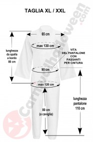 Misure del costume da cavaliere Jedi adulto cosplay