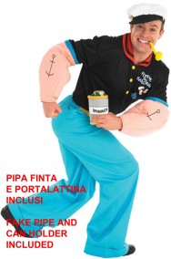 Costume di Braccio di Ferro con la pipa e gli spinaci