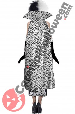 Costume di Crudelia Demon adulta con mantello vista posteriore