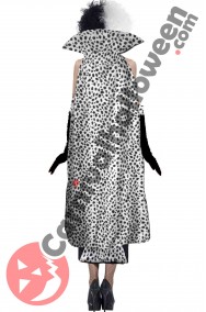 Costume di Crudelia Demon adulta con mantello vista posteriore
